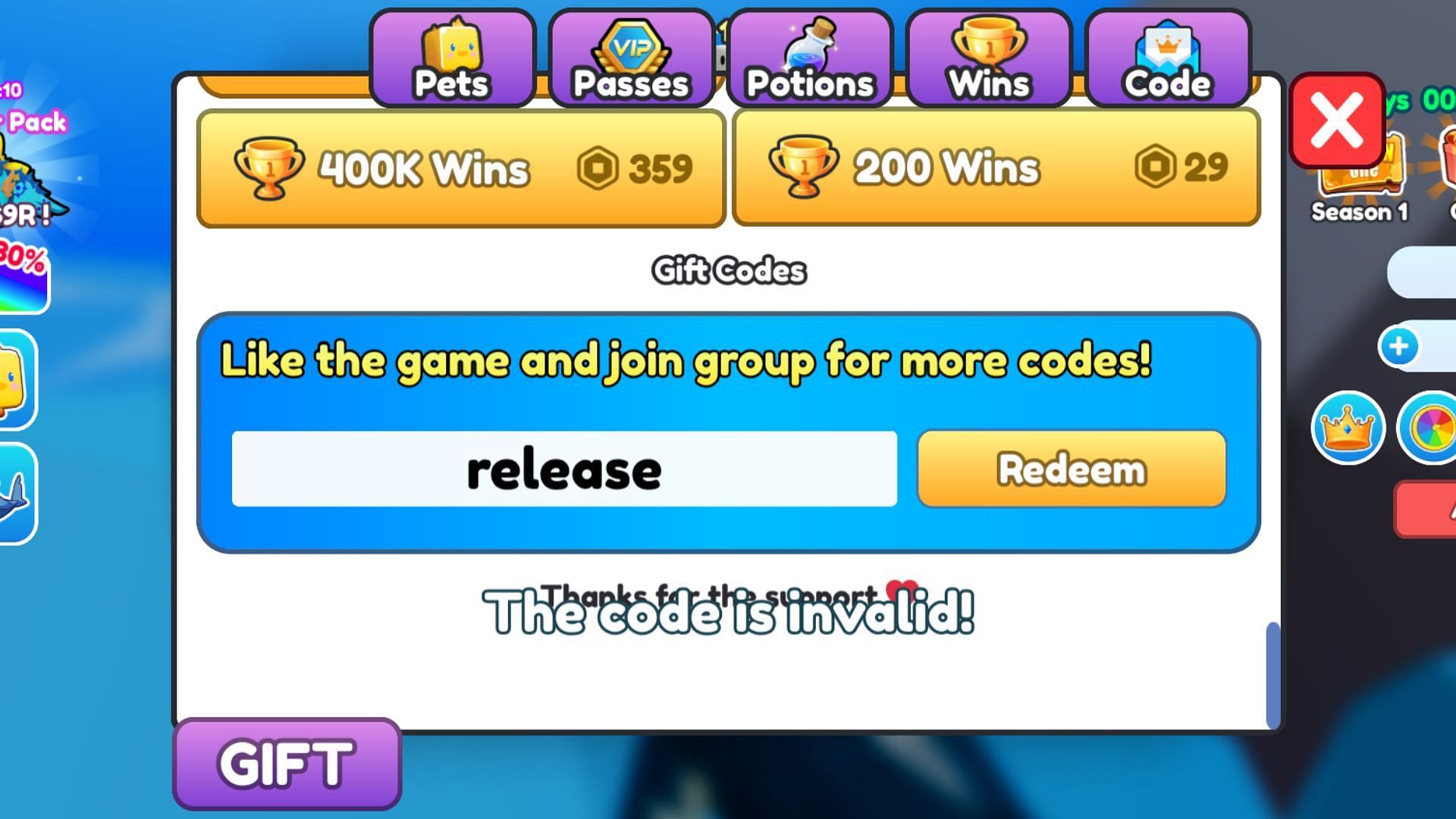 Double-check the entered code before hitting the &quot;Redeem&quot; button (Image via Roblox)