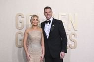 Freddie Freeman (right) at the 81st Golden Globe Awards - Arrivals - Source: Getty