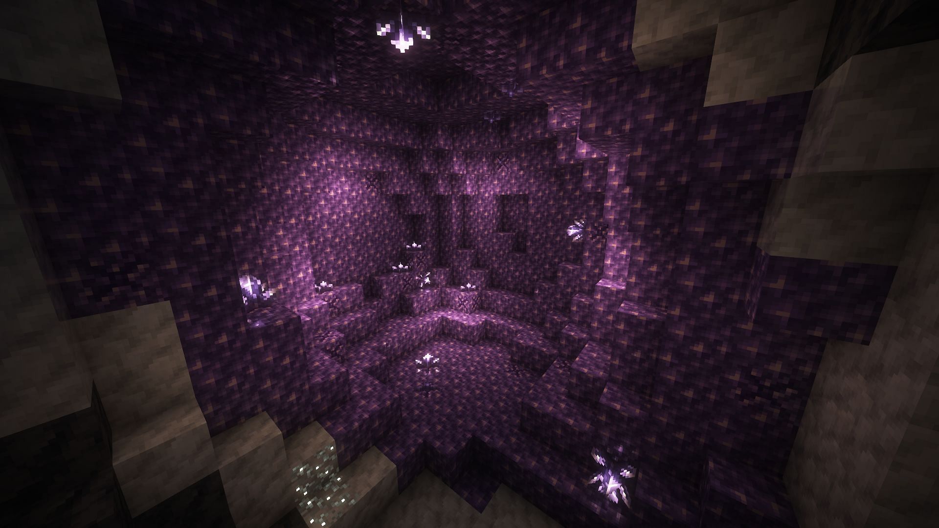 Amethyst geodes can be found underneath the ground in Minecraft (Image via Mojang Studios)