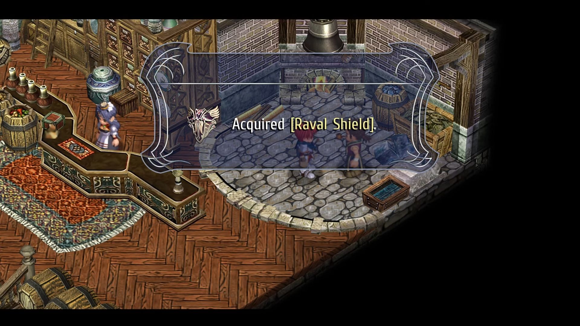 The Raval Shield in the game (Image via XSEED Games || YouTube/@@Melixer201)