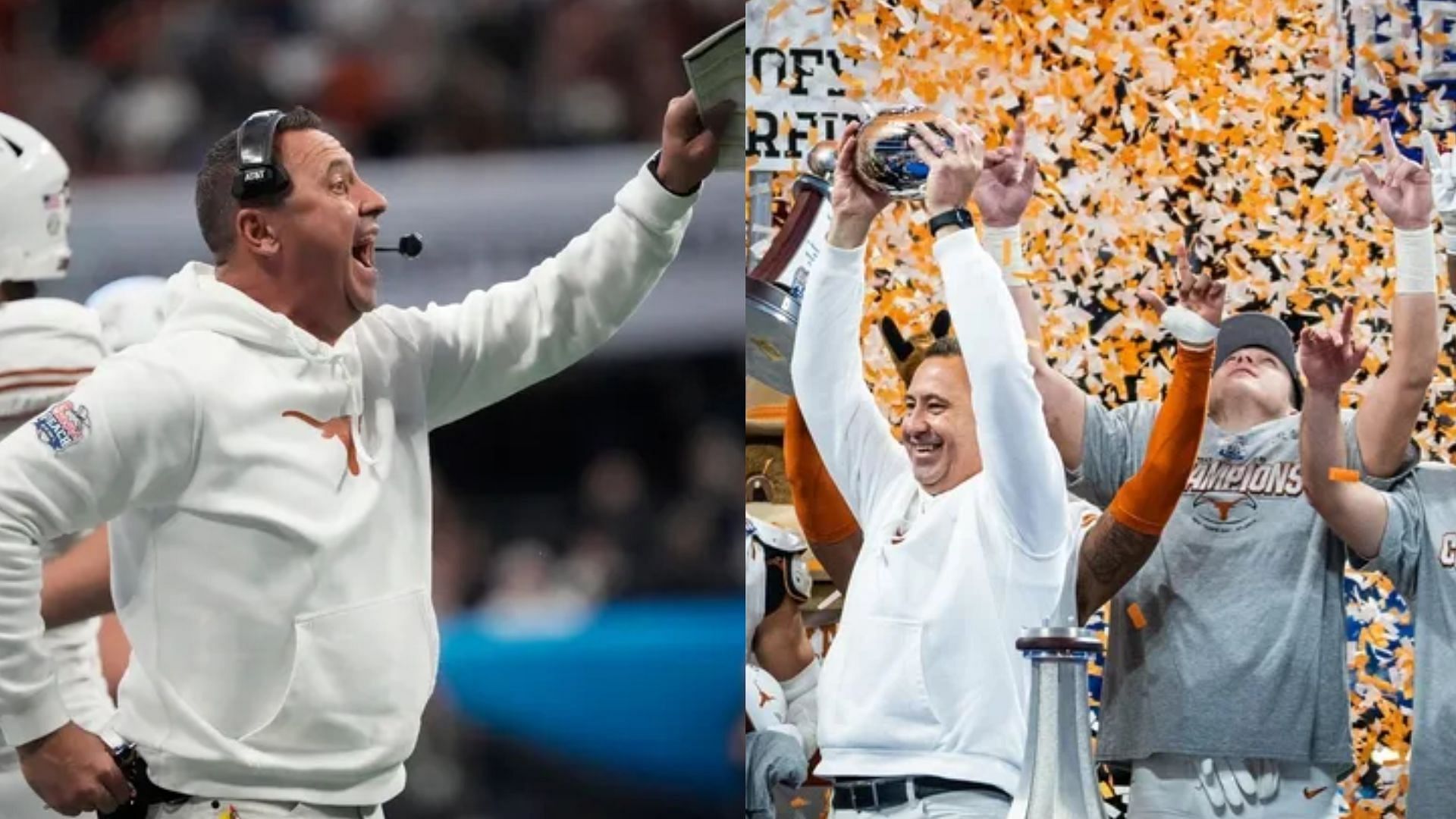 Texas coach Steve Sarkisian and the Longhorns team 