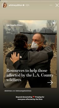 Whitney Dillon's Instagram Story featuring avaialble resources post - Image via Instagram/@whitneydillon