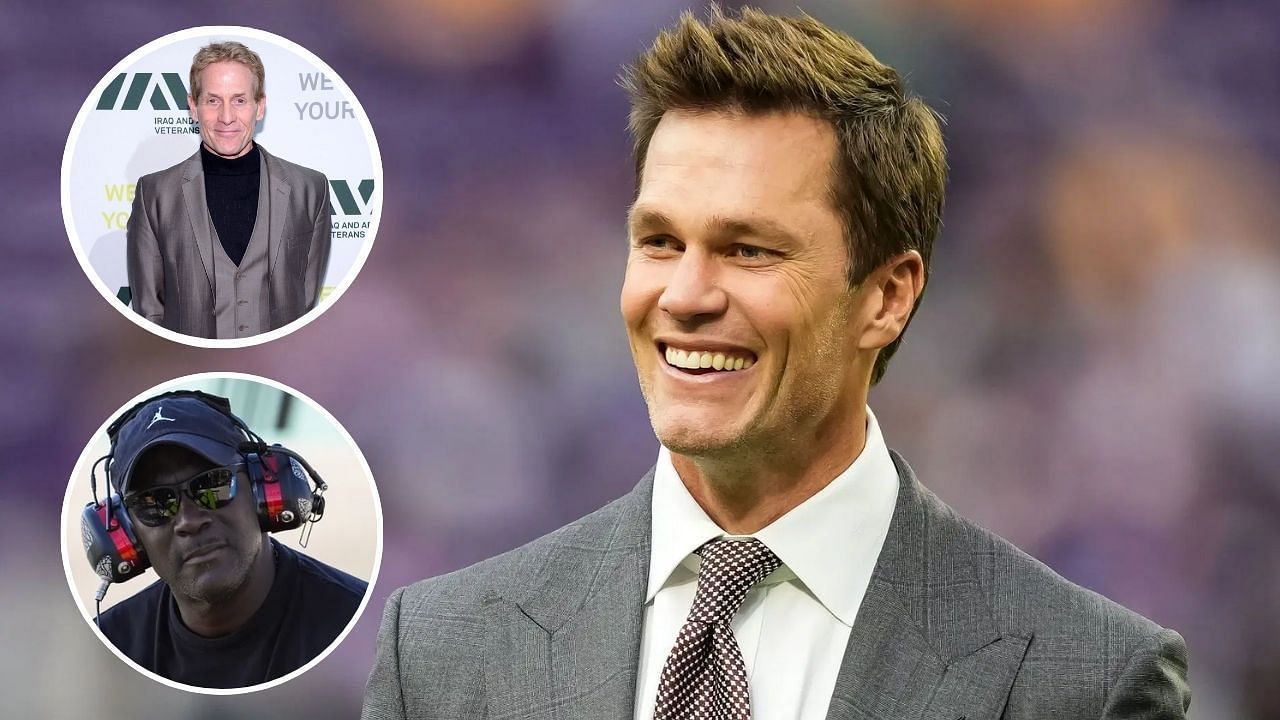 Tom Brady, Skip Bayless (Sources: Getty) | Michael Jordan (Source: Imagn)