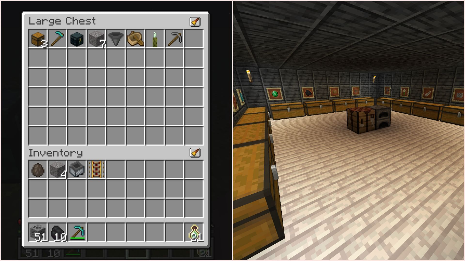 Inventory Sorting is a great mod that help you organize inventories and chest contents (Image via CurseForge/Kyrptonaught || Mojang Studios)