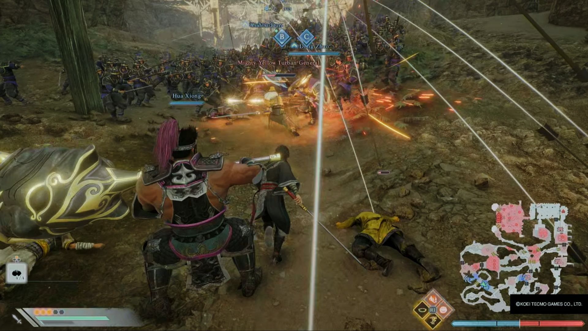 Follow your friends, and beat up the Yellow Turbans (Image via Koei Tecmo)