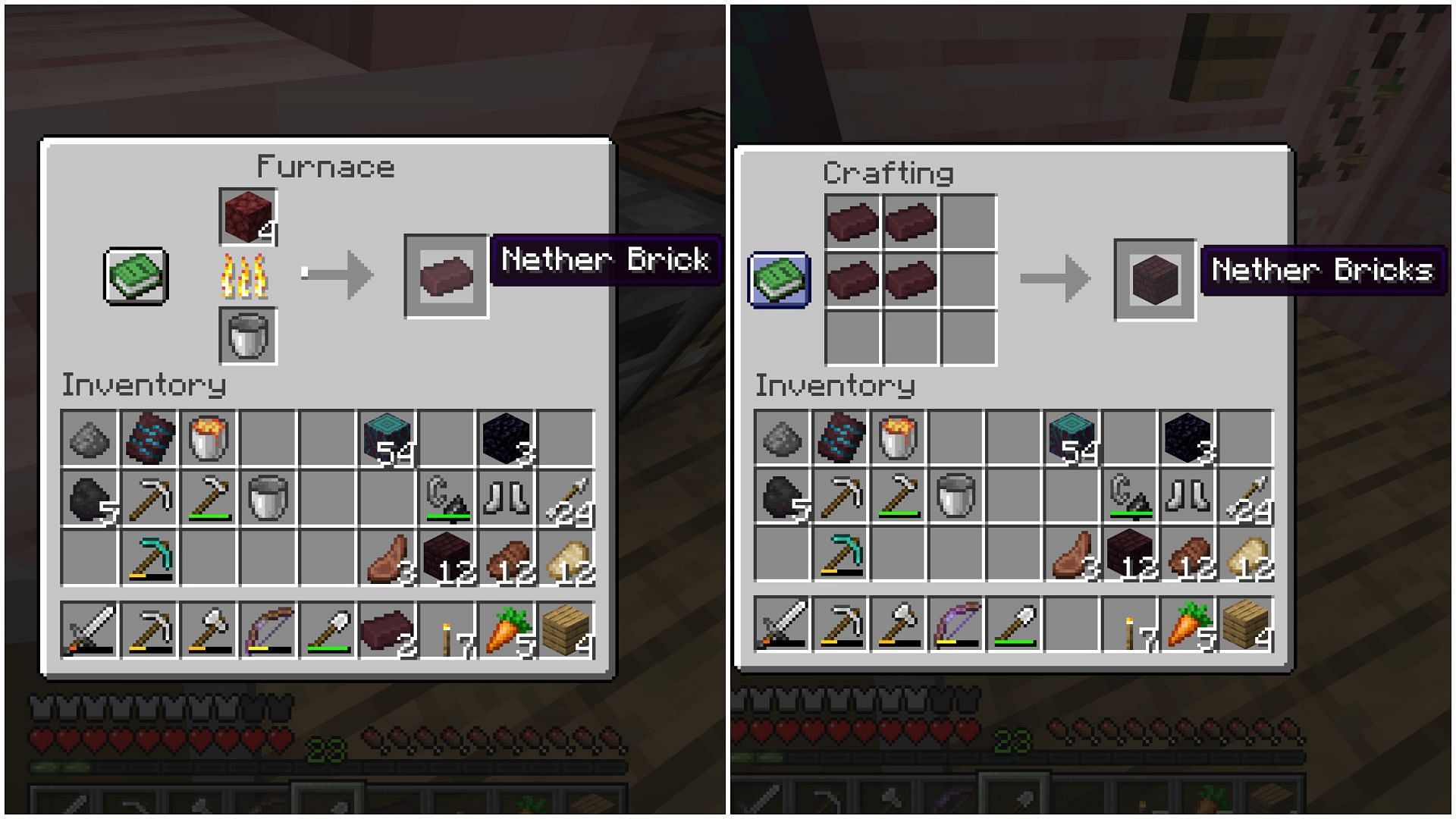 Netherrack can be converted into nether brick blocks that are great for building structures (Image via Mojang Studios)