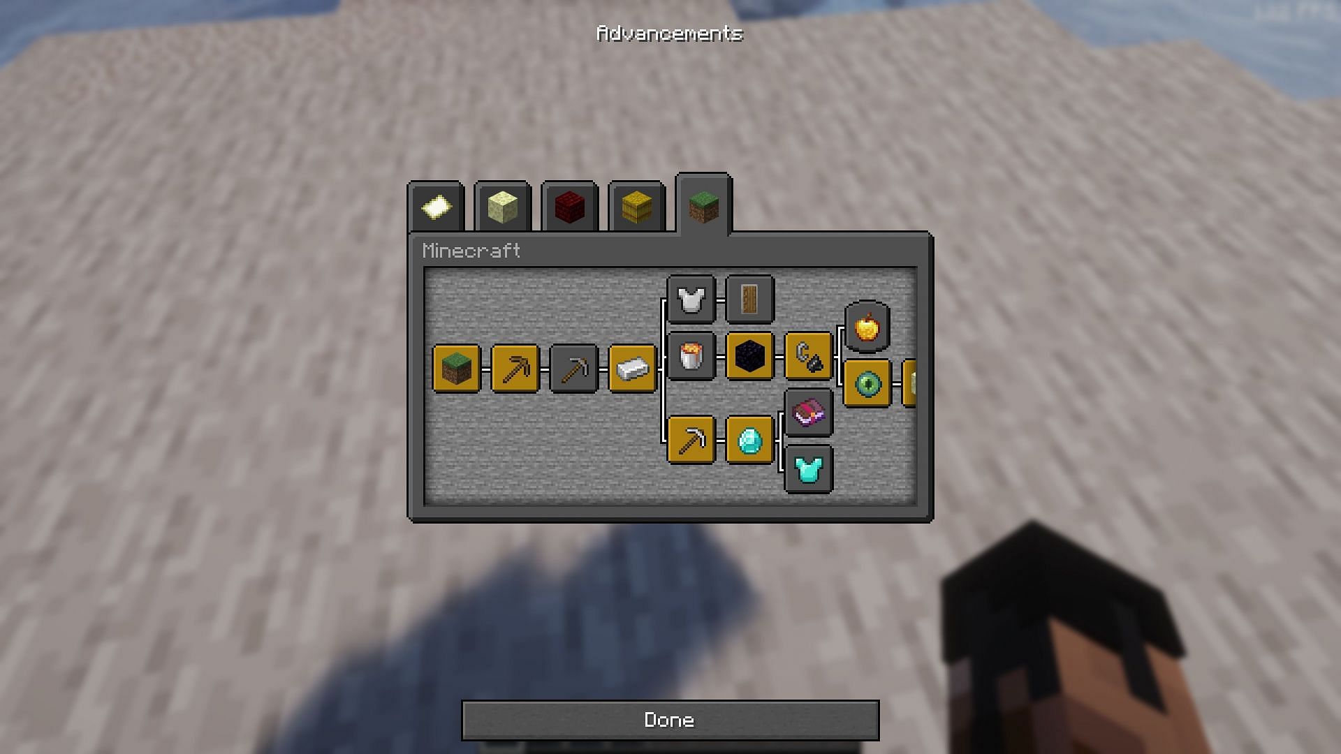 Java Edition&#039;s advancements (Image via Mojang Studios)