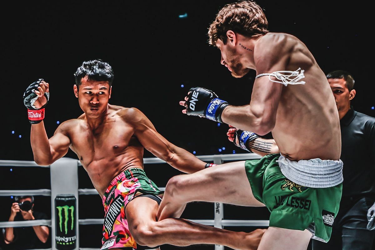 Jo Nattawut (left), Luke Lessei (right) [Photo via ONE Championship]