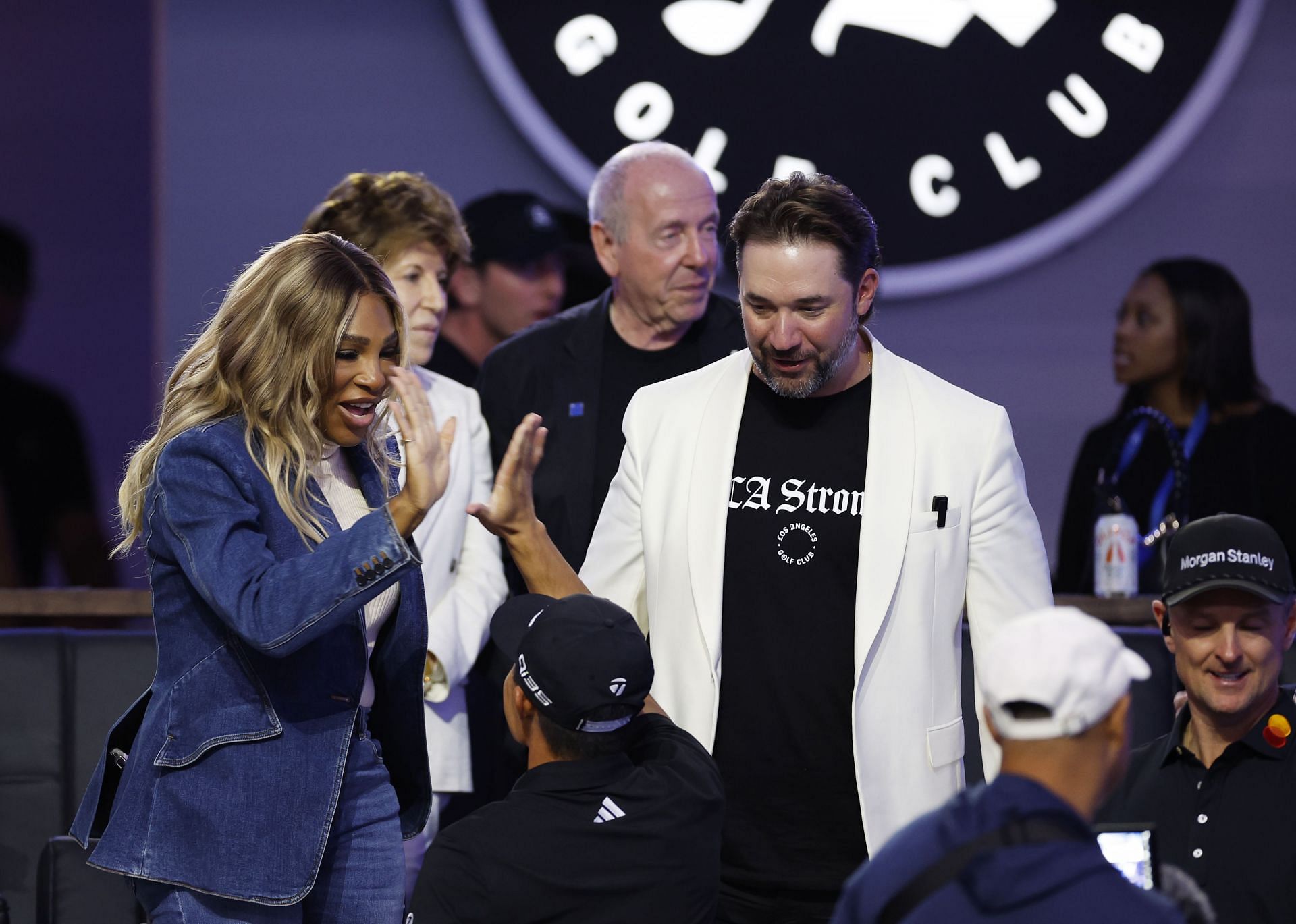 Serena Williams and Alexis Ohanian at the TGL (Image Source: Getty)