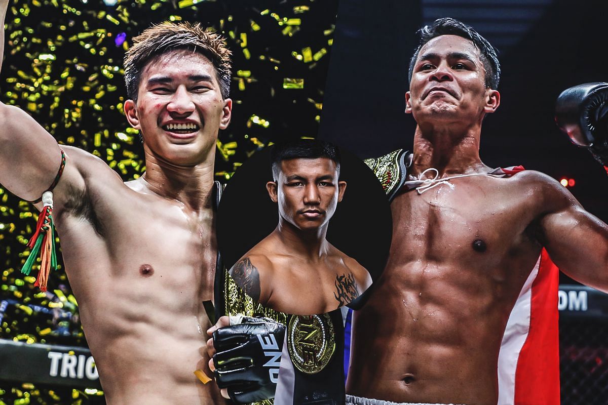 Tawanchai (left) Superbon (right) (inset: Rodtang) [Photos via: ONE Championship]