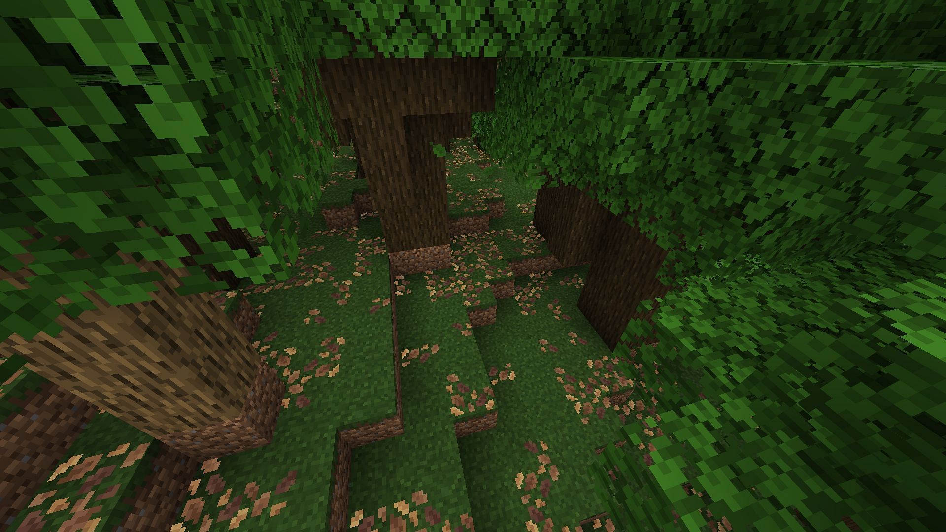 Leaf litter can visually clutter all the forests in Minecraft (Image via Mojang Studios)