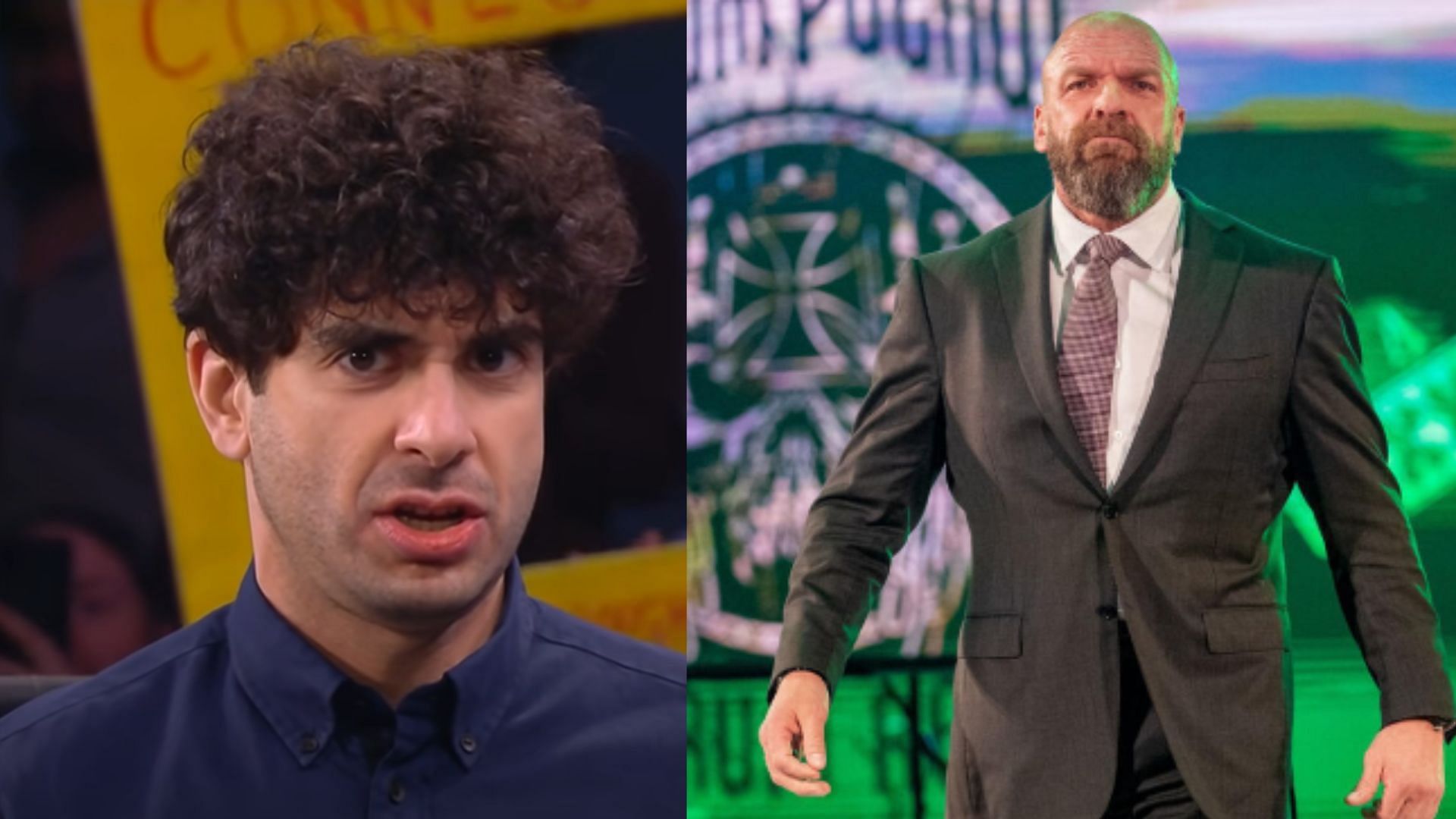 Tony Khan (left) / Triple H (right) [Image source: AEW&#039;s YouTube channel, WWE&#039;s website]