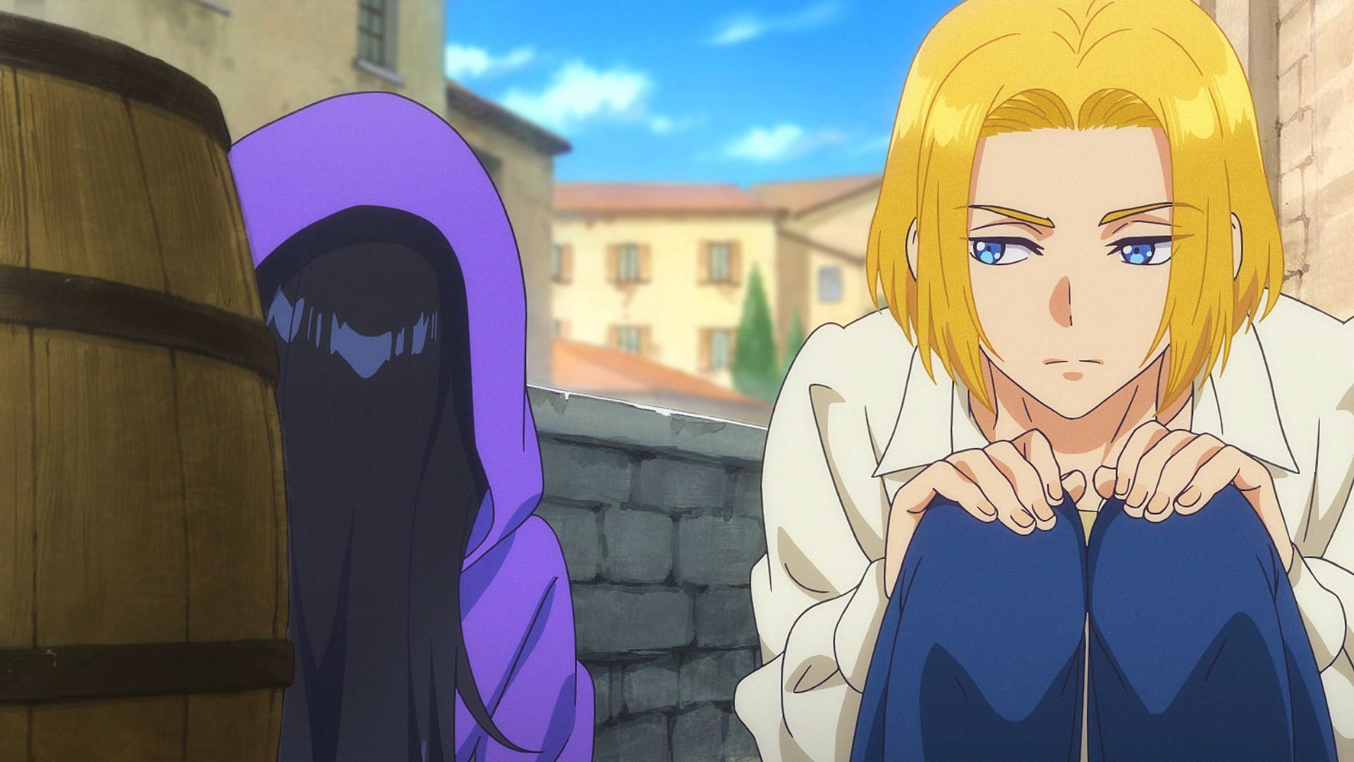 Luke and Natsuko in the opening moments of Zenshu episode 4 (Image via MAPPA)