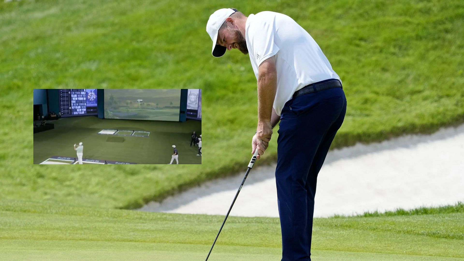 Shane Lowry hits the first tee shot in TGL history (Images via Imagn and @TGL/X)