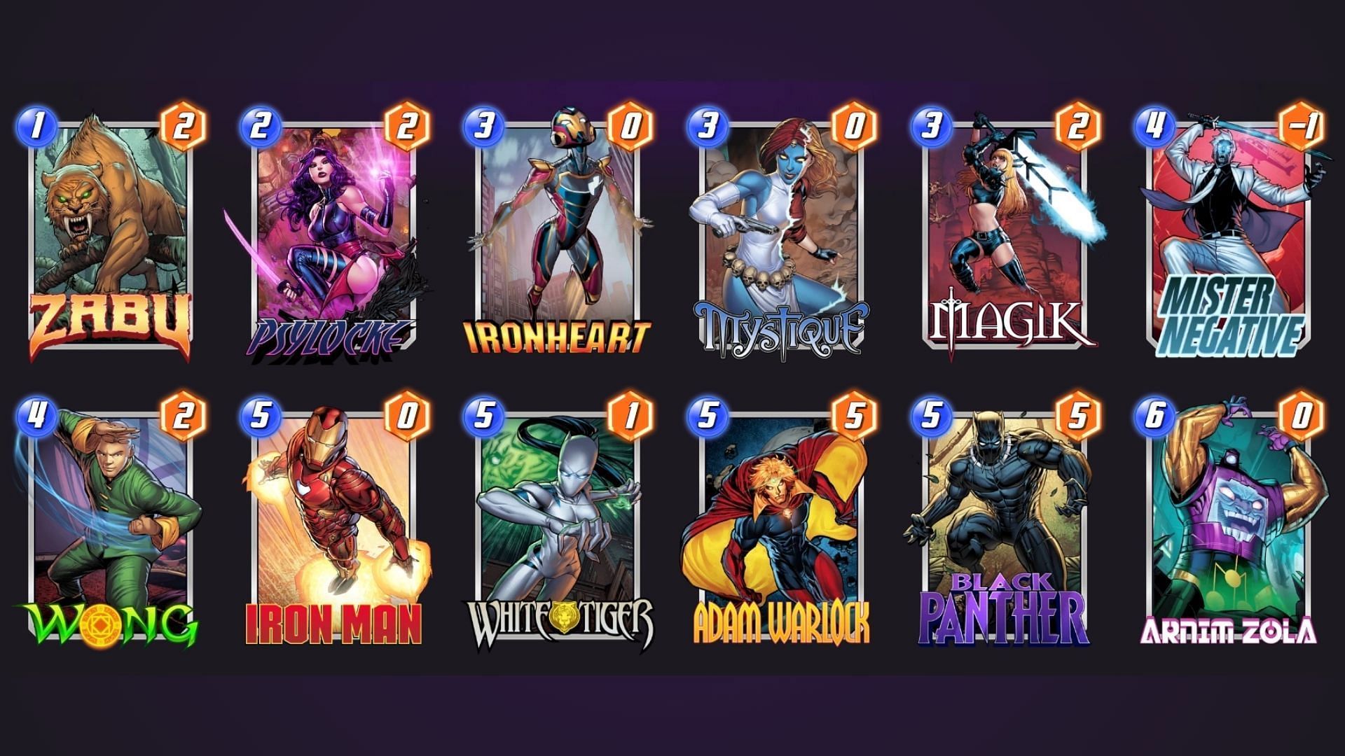 The Mystique Black Panther deck is a high-synergy Marvel Snap Adam Warlock deck (Image via Nuverse)