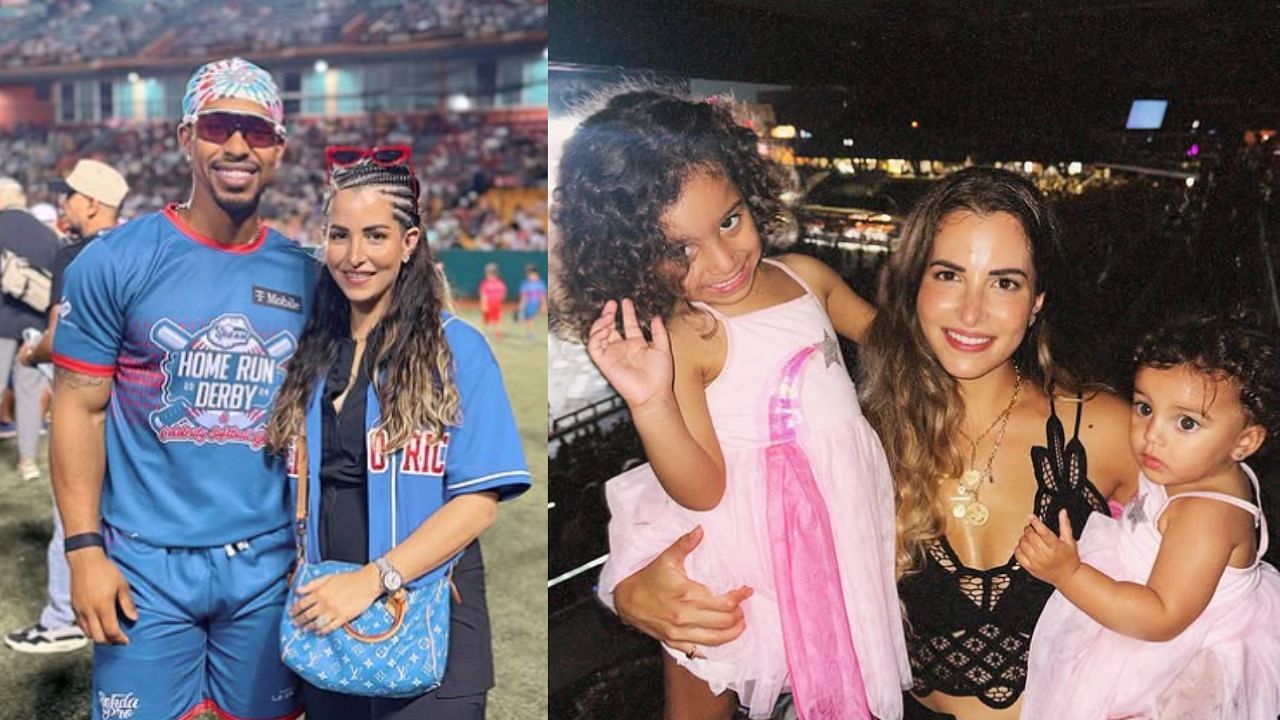 (L) Francisco Lindor with his wife Katia Reguero, (R) Katia Reguero and her daughters Kalina and Amapola (Images from - Instagram.com/@katia.lindor)