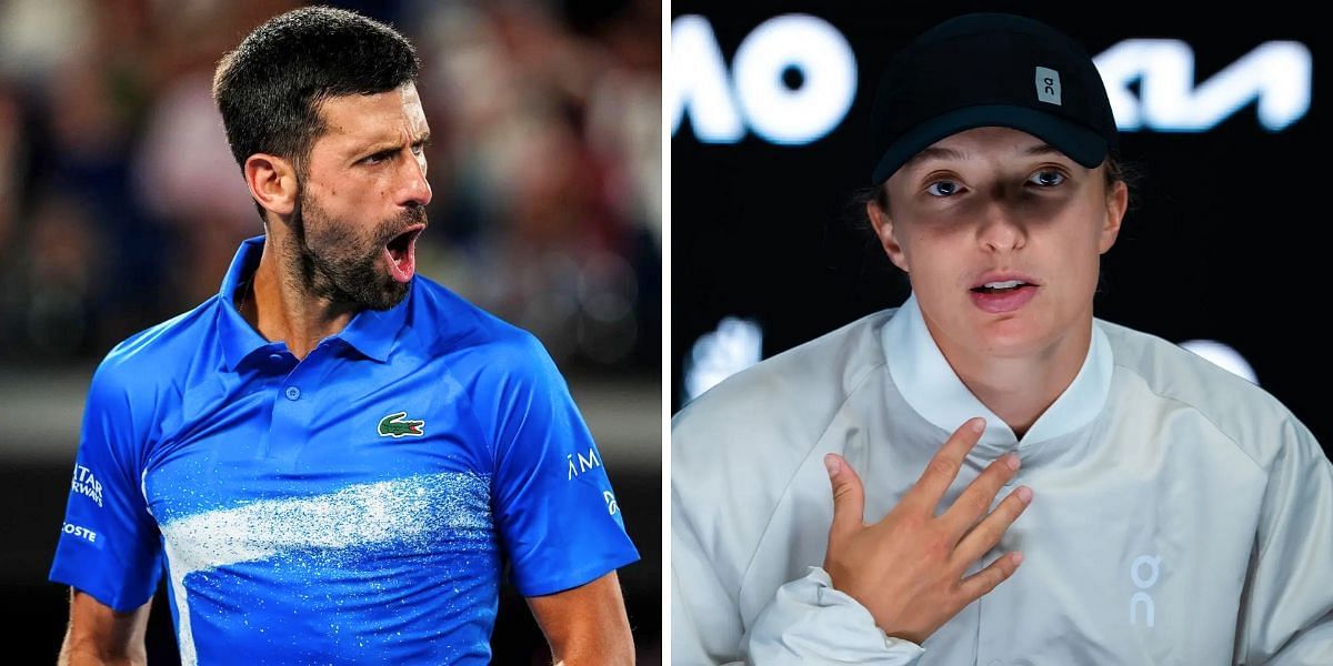 Novak Djokovic (L) and Iga Swiatek | Images: Getty