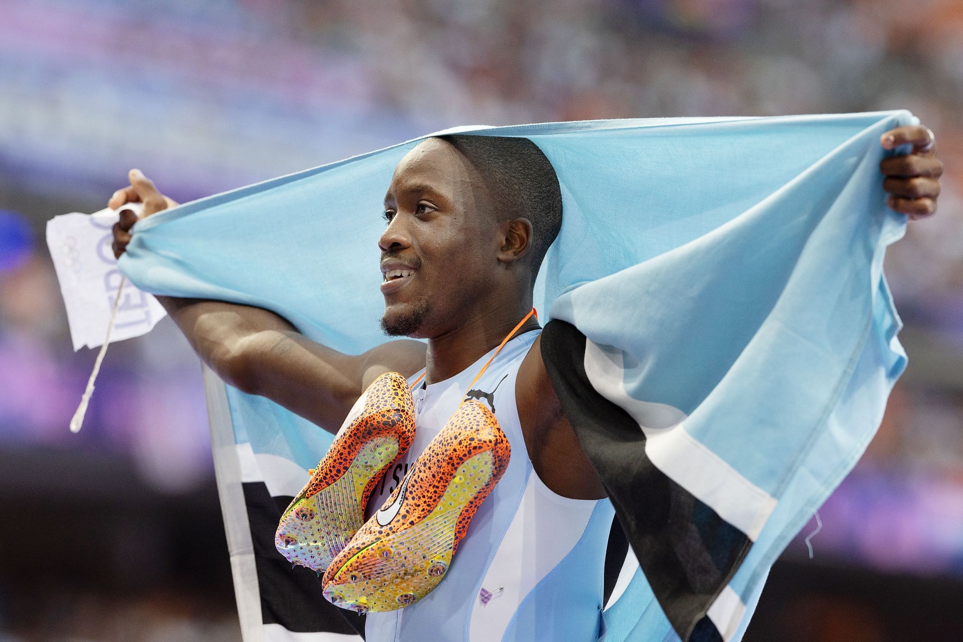 Letsile Tebogo of Botswana during the Olympic Games 2024 in Paris, France. (Photo via Getty Images)