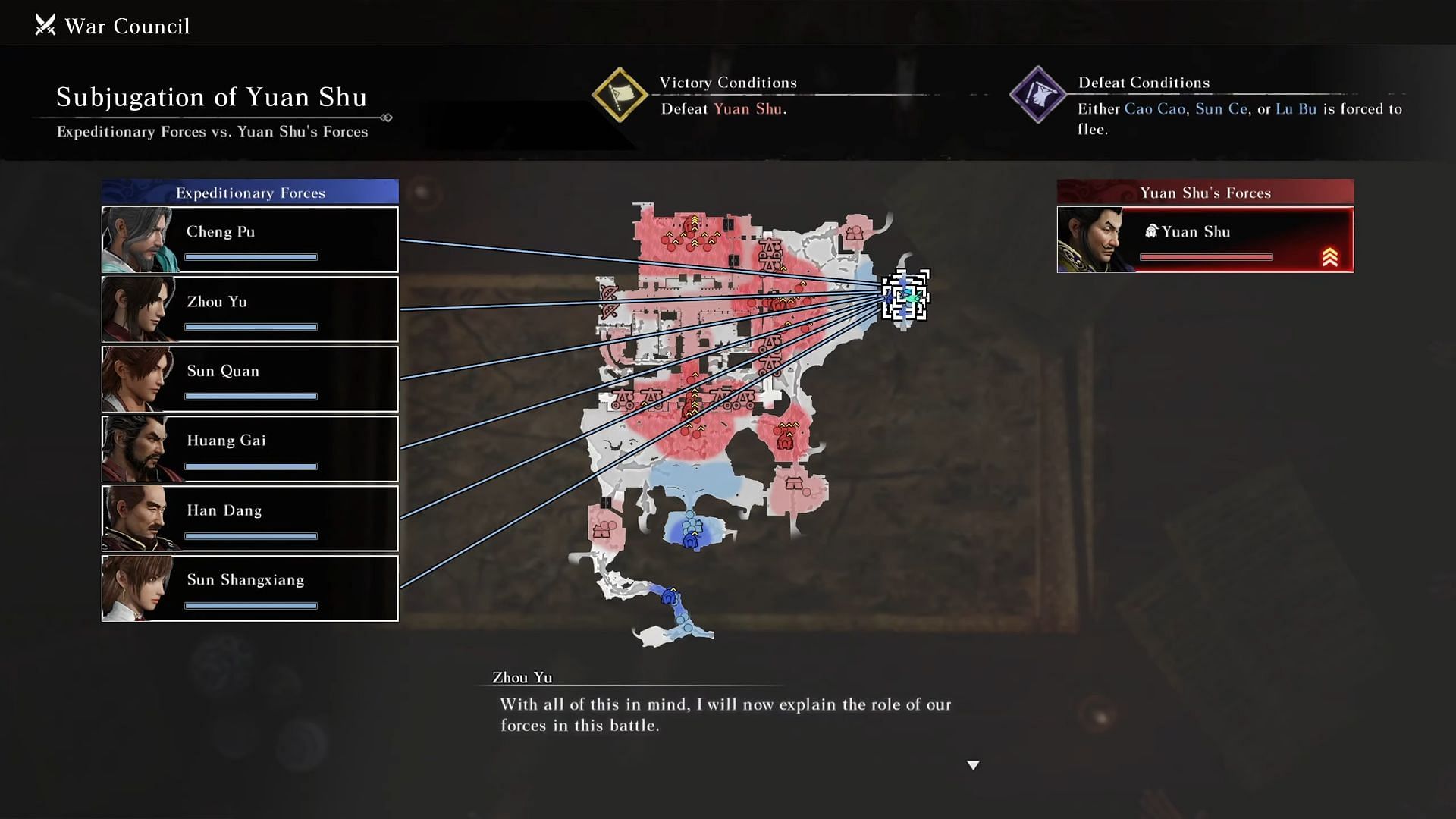 Battle Strategy for Subjugation of Yuan Shu in Chapter 4 Dynasty Warriors Origins (Image via Koei Tecmo)