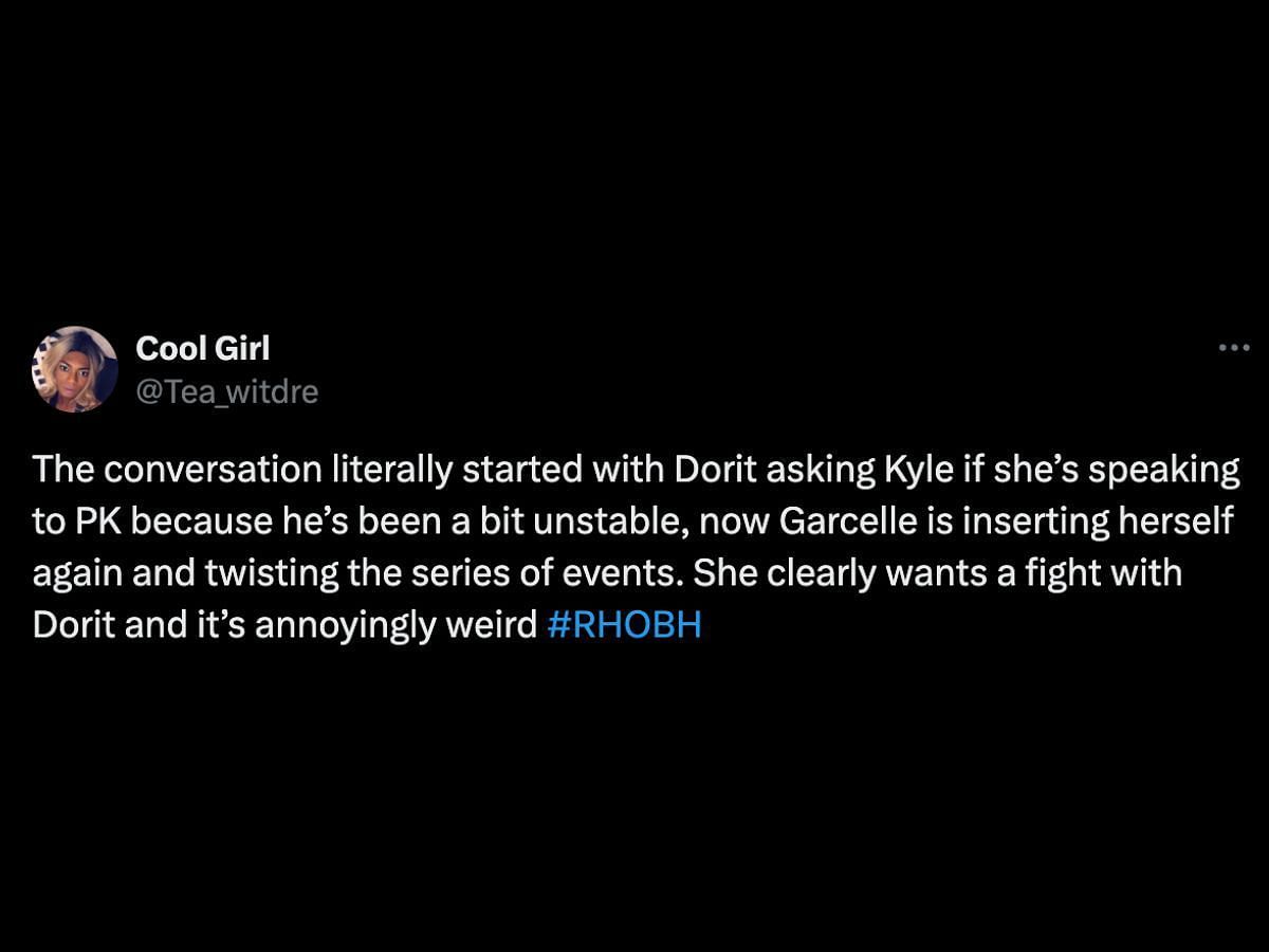 RHOBH fans comment on Kyle and Dorit&#039;s argument (Image via X/@Tea_witdre)