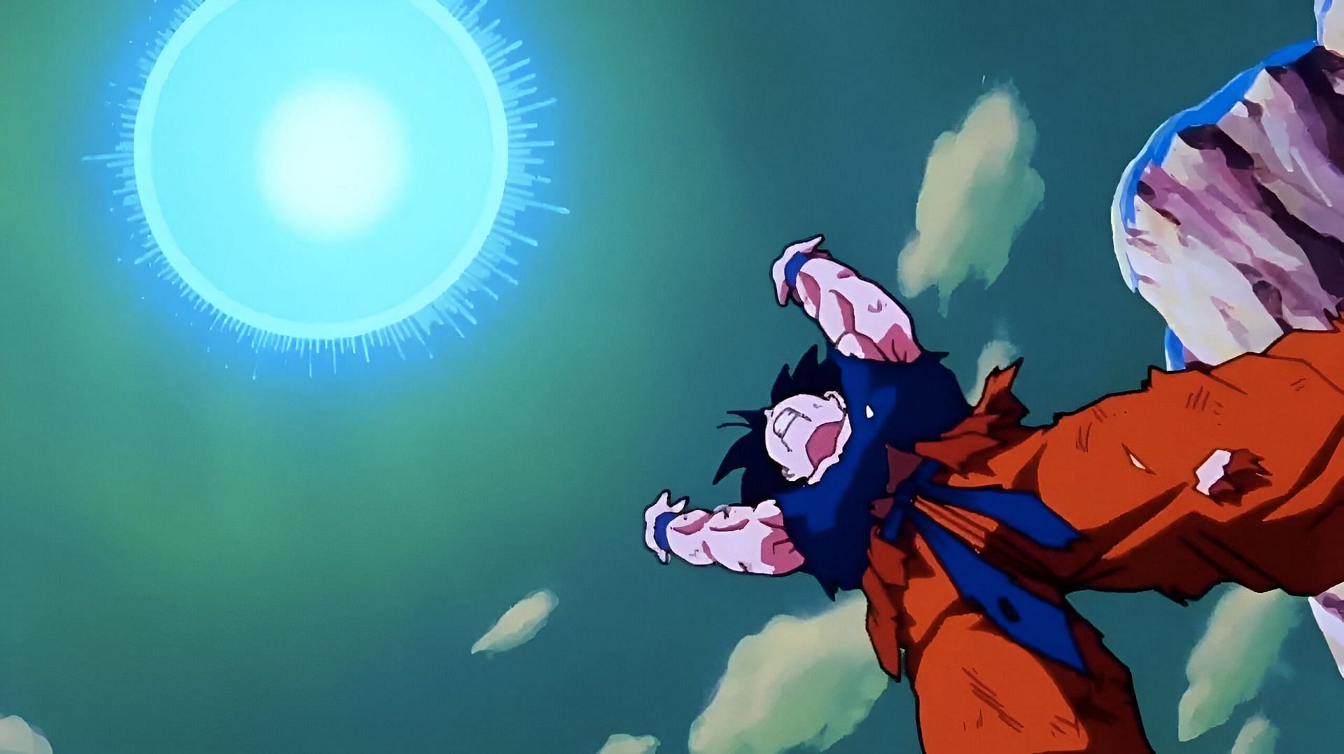 Goku&#039;s Spirit Bomb as seen in the anime (Image via Toei Animation)