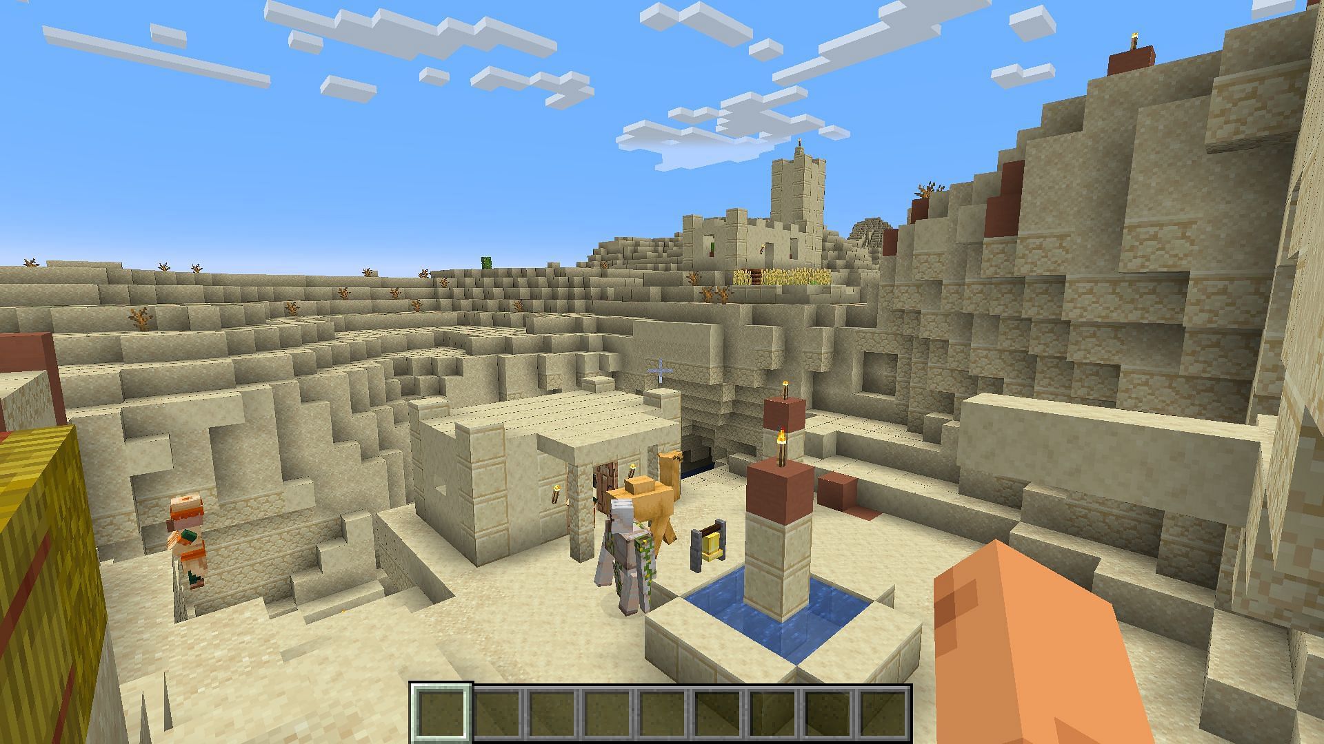 The snapshot adds new ambient sounds for desert and badlands biomes, increasing the immersiveness (Image via Mojang Studios)