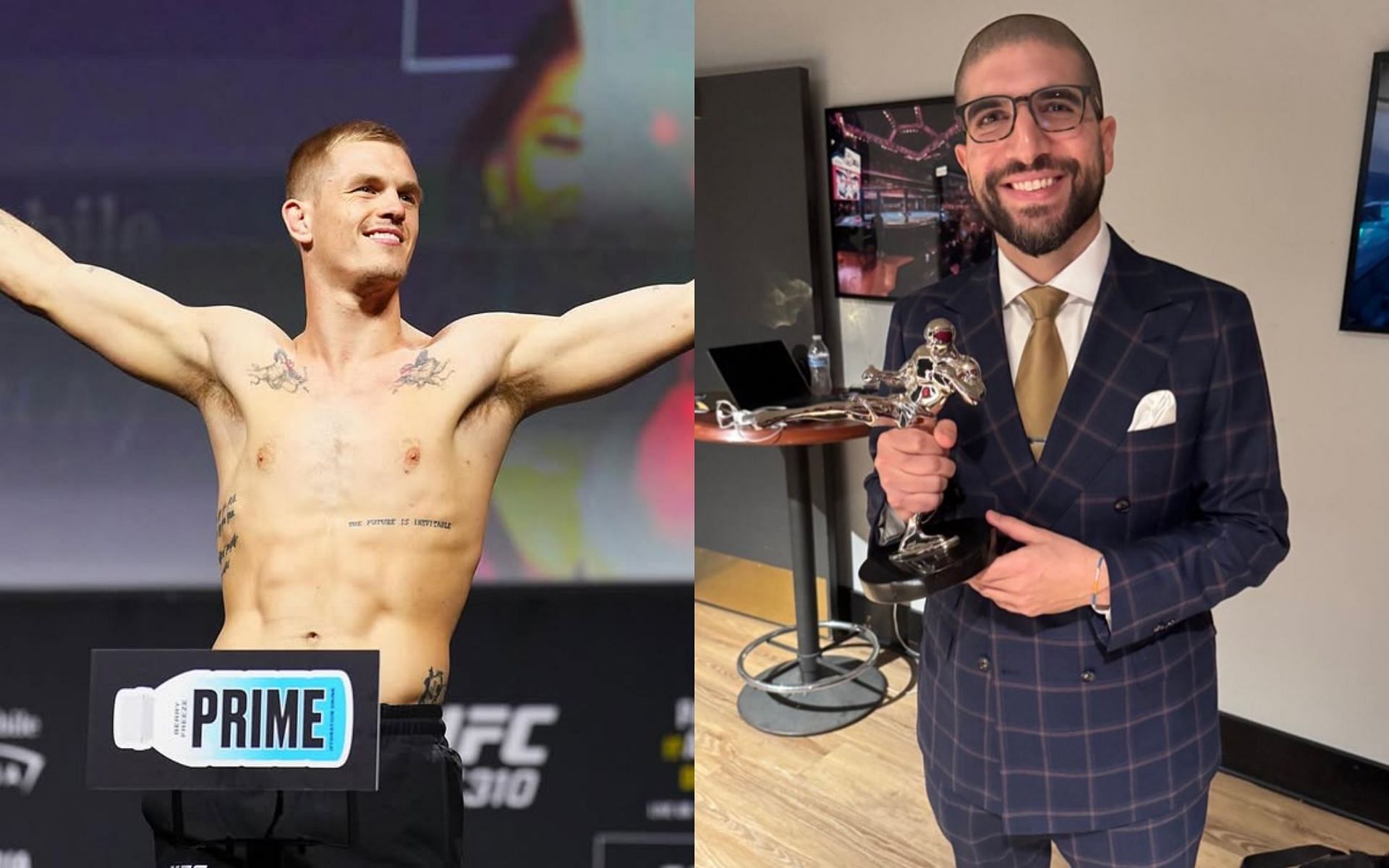 Ariel Helwani (right) drops one-word reaction to Ian Garry