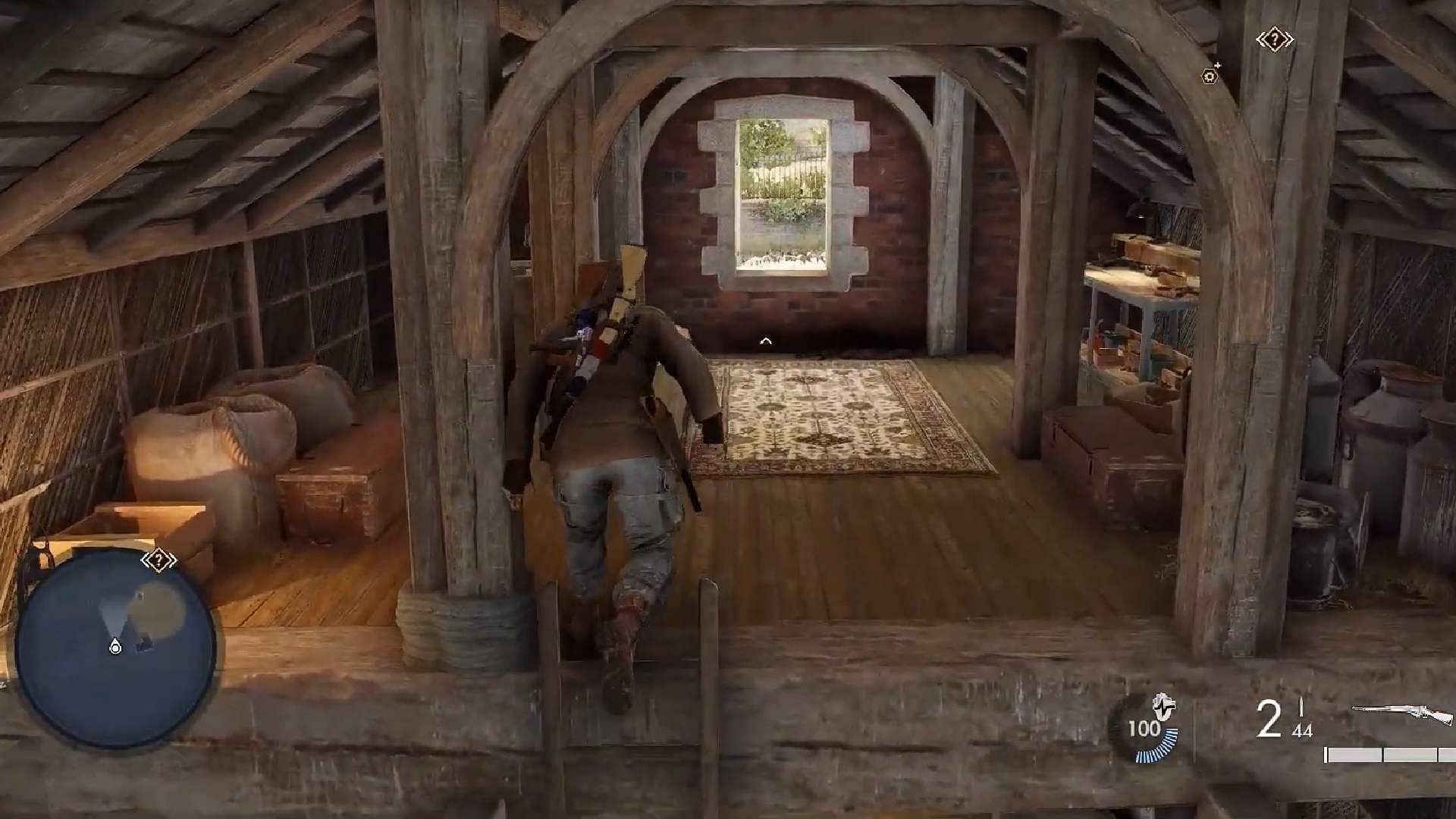 SMG desk location from Lock, Stock, and Barrels (Image via Rebellion || YouTube/@Game Guides Channel)