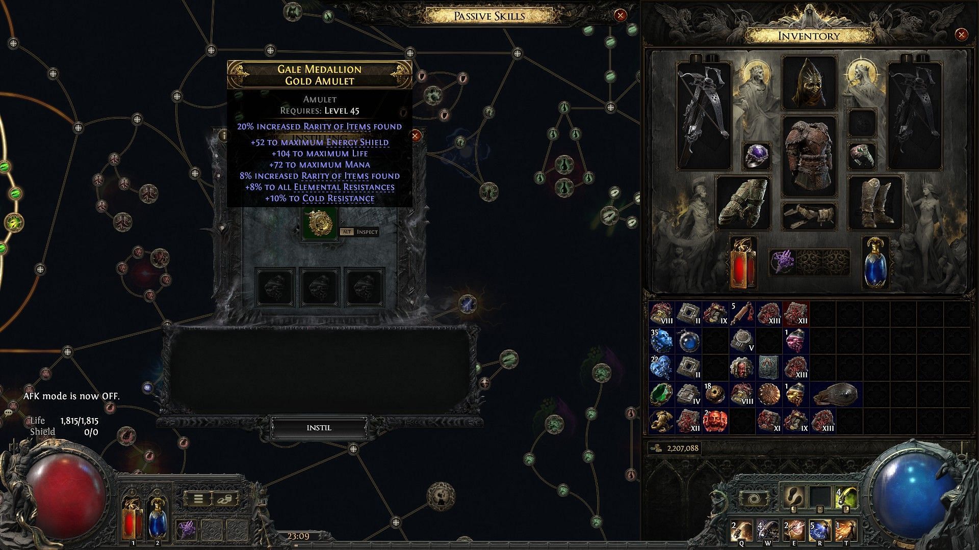 Amulet on the anointment tab of Path of Exile 2 (Image via GGG)