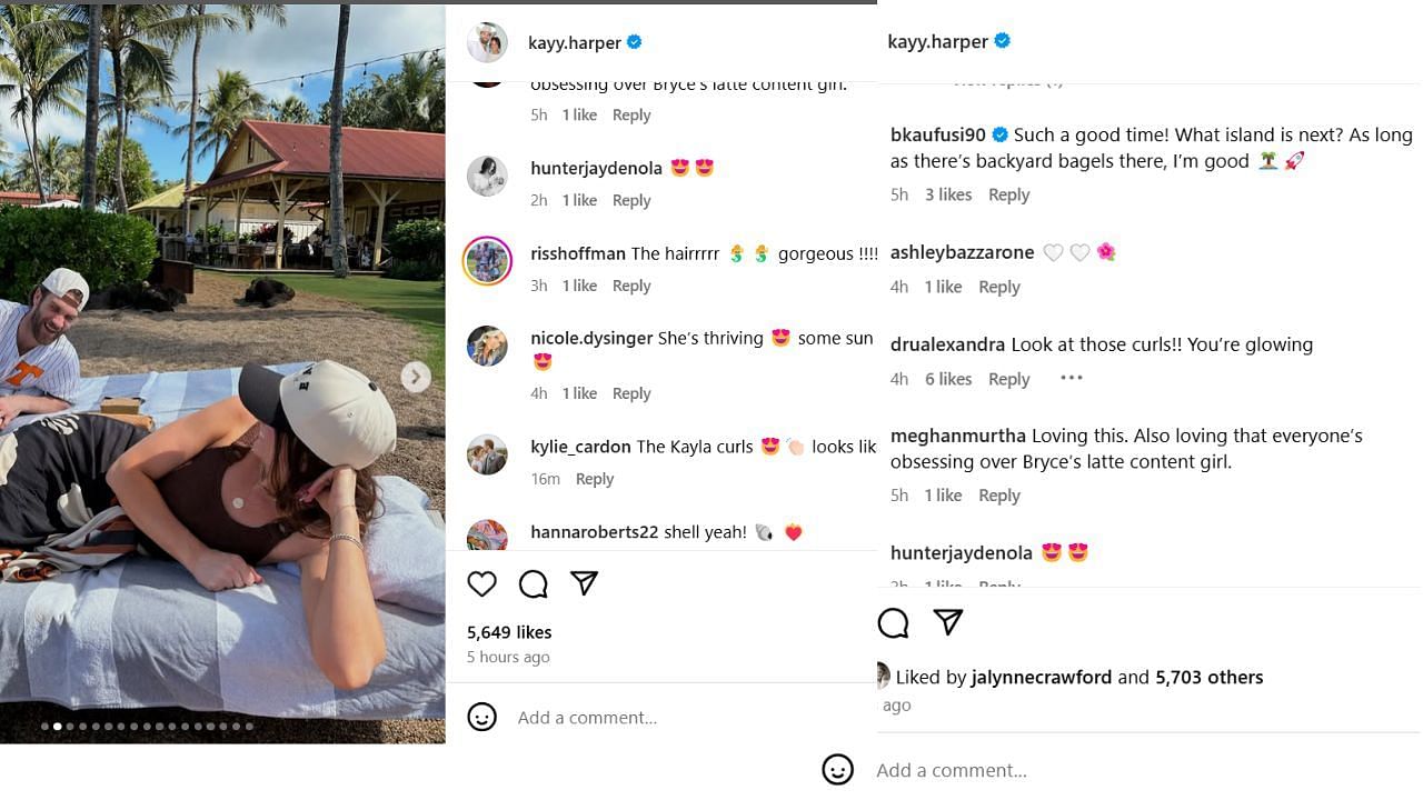 Reactions on Kayla&#039;s IG post