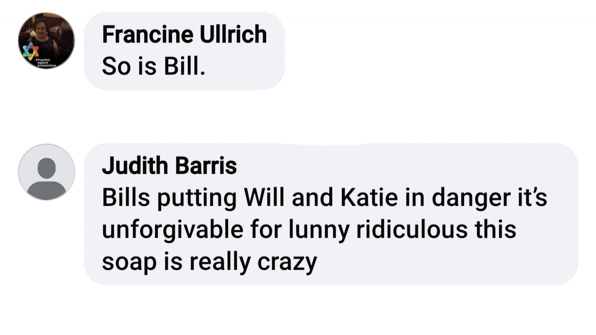 Viewers hoping that Bill might have another plan up his sleeve too, instead of simply being unaware about Luna&#039;s tendencies (via Angela Ray / Facebook)