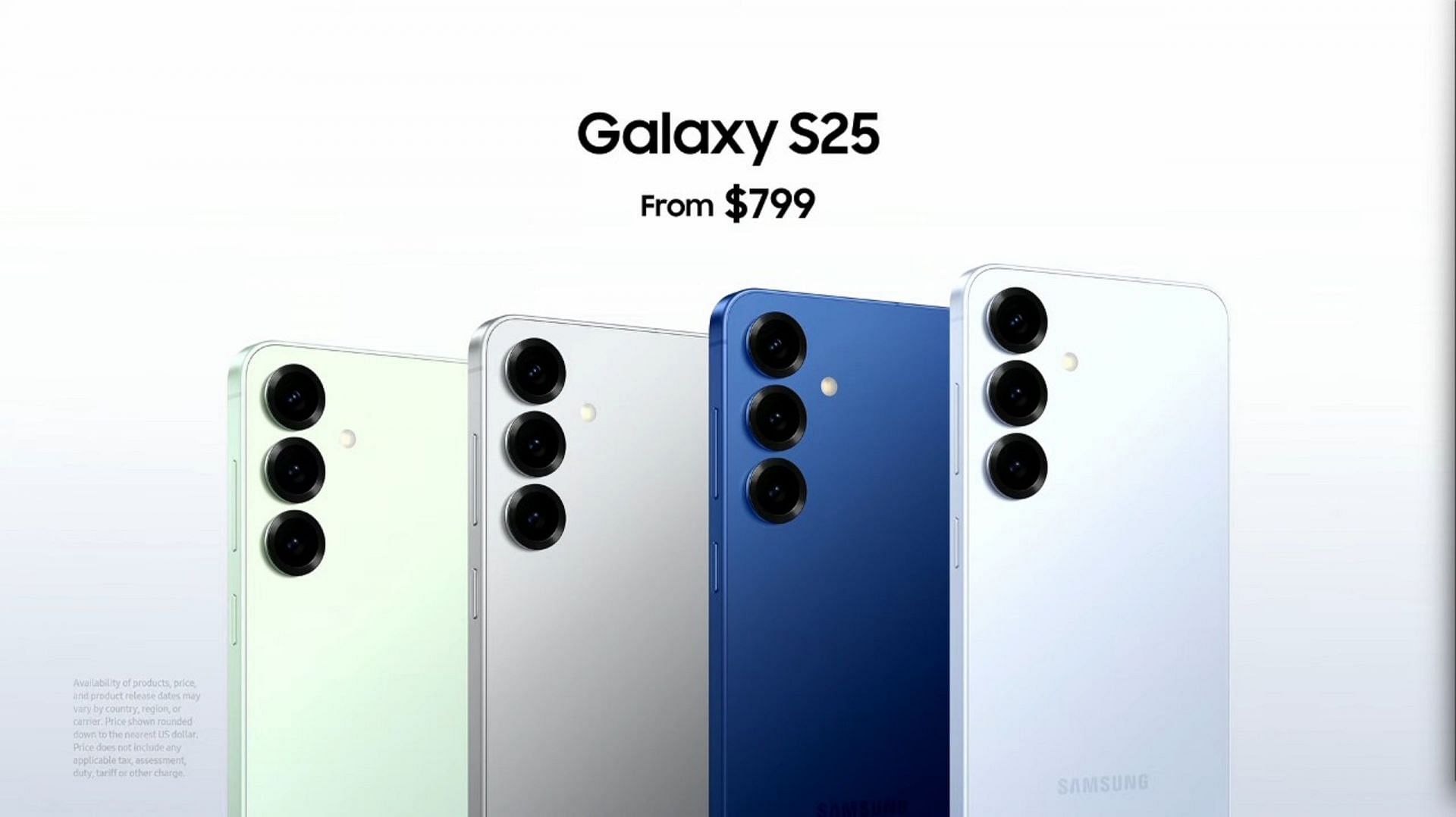 Samsung Galaxy S25&#039;s pricing (Image via Samsung)