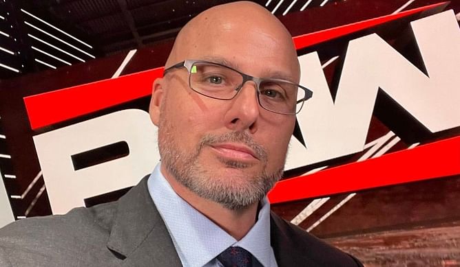 Adam Pearce reacts after WWE Superstar becomes the new champion