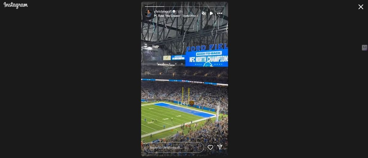 Jared Goff's wife Christen Harper hypes team as Lions head to 2025 playoffs