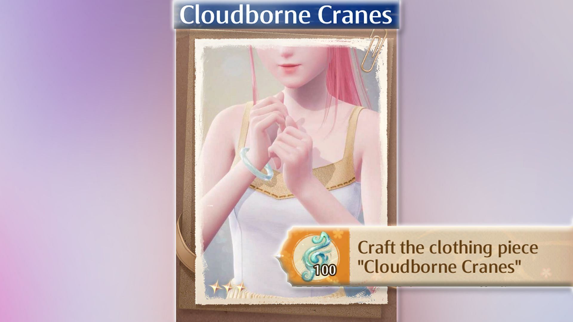 Guide on how to craft Cloudborne Cranes in Infinity Nikki (Image via Infold Games)