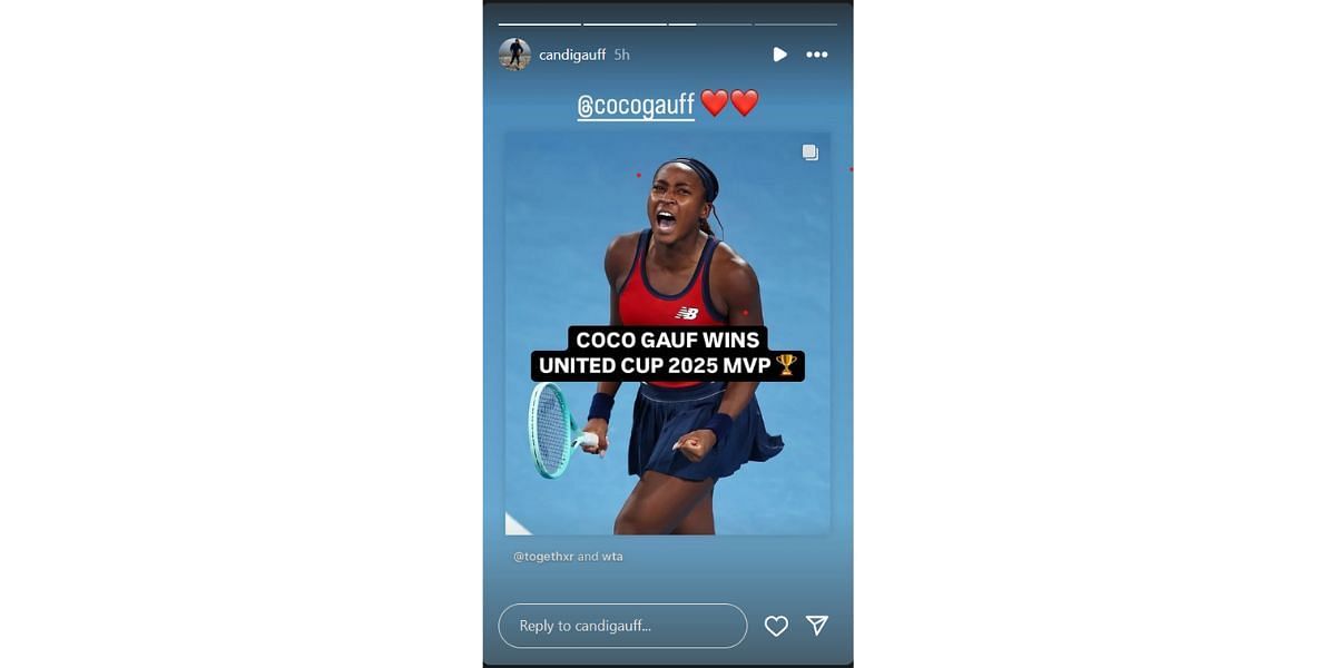 Mother Candi Gauff celebrates Coco Gauff&#039;s Victory in the United Cup (Image via Instagram@candigauff)