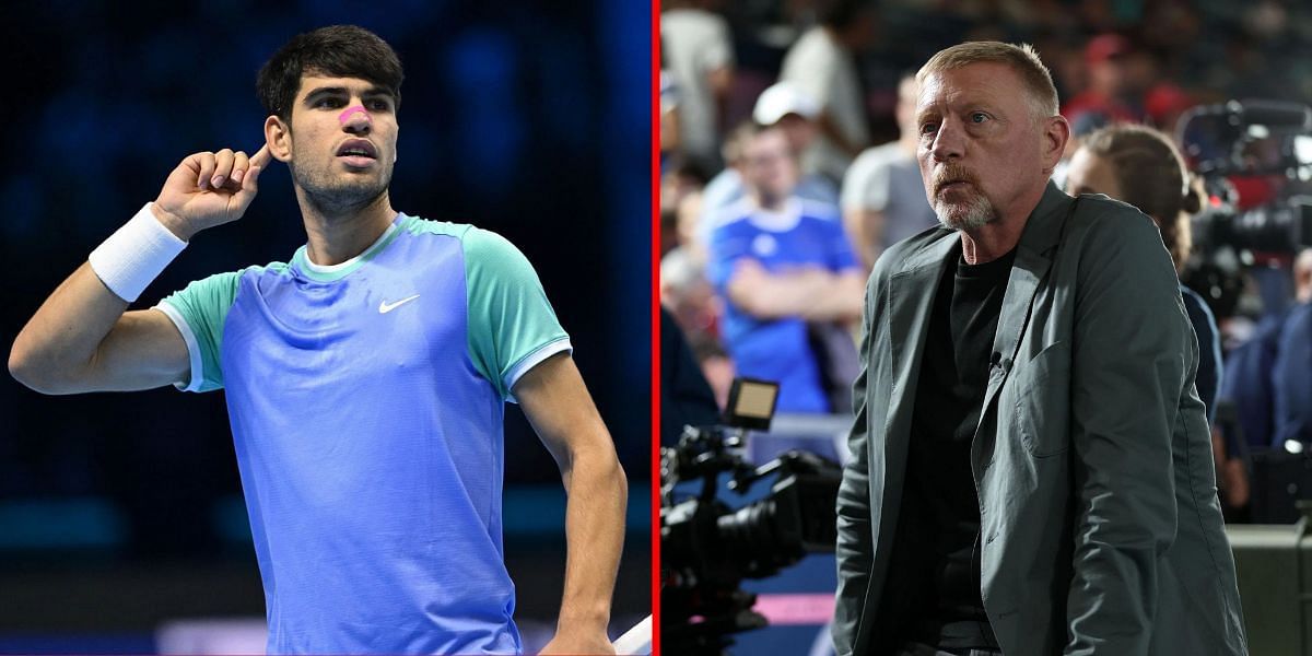 Carlos Alcaraz (L) Boris Becker (R) | Getty