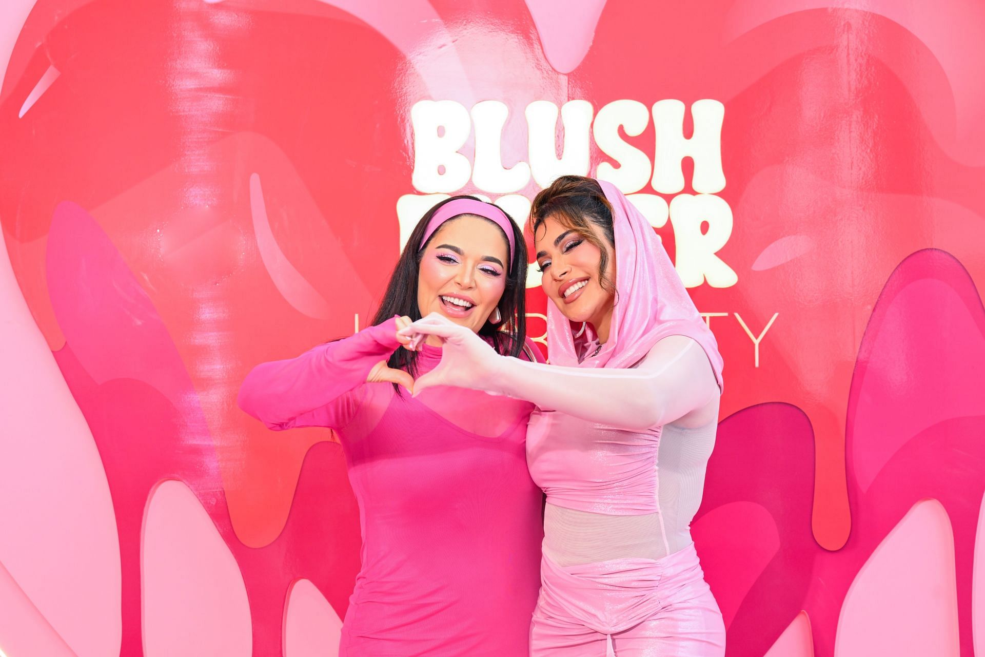 Mona Kattan and Huda Kattan attend the Blush Filter Launch Event (Image via Getty)