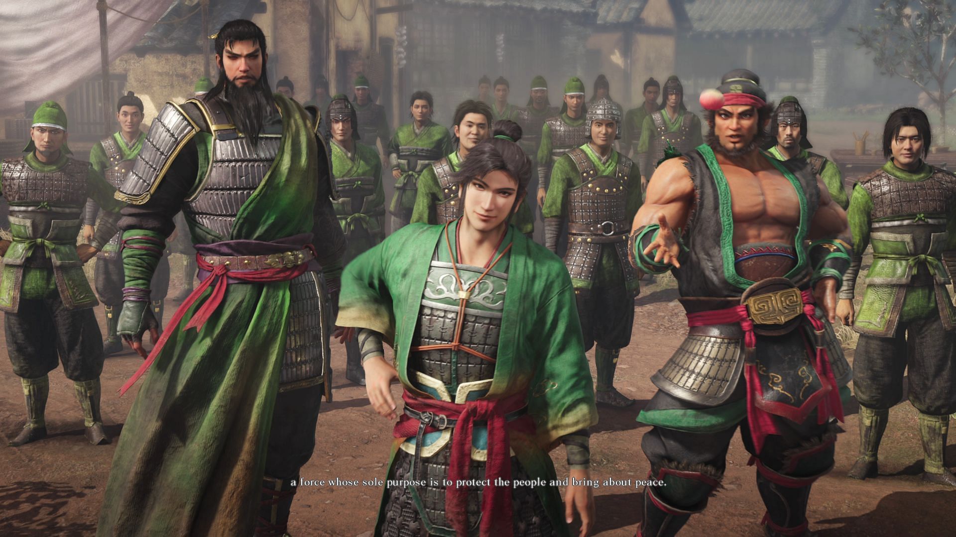 Liu Bei, Zhang Fei, and Guan Yu from Dynasty Warriors Origins (Image via Koei Tecmo)