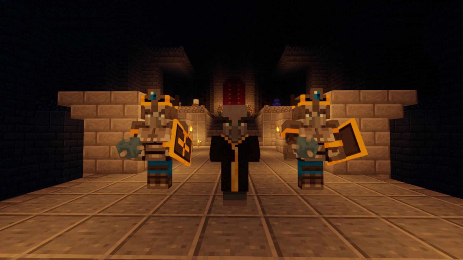 Dungeons mobs add creatures from Minecraft Dungeons (Image via Mojang Studios || CurseForge/@the_infamous_1)