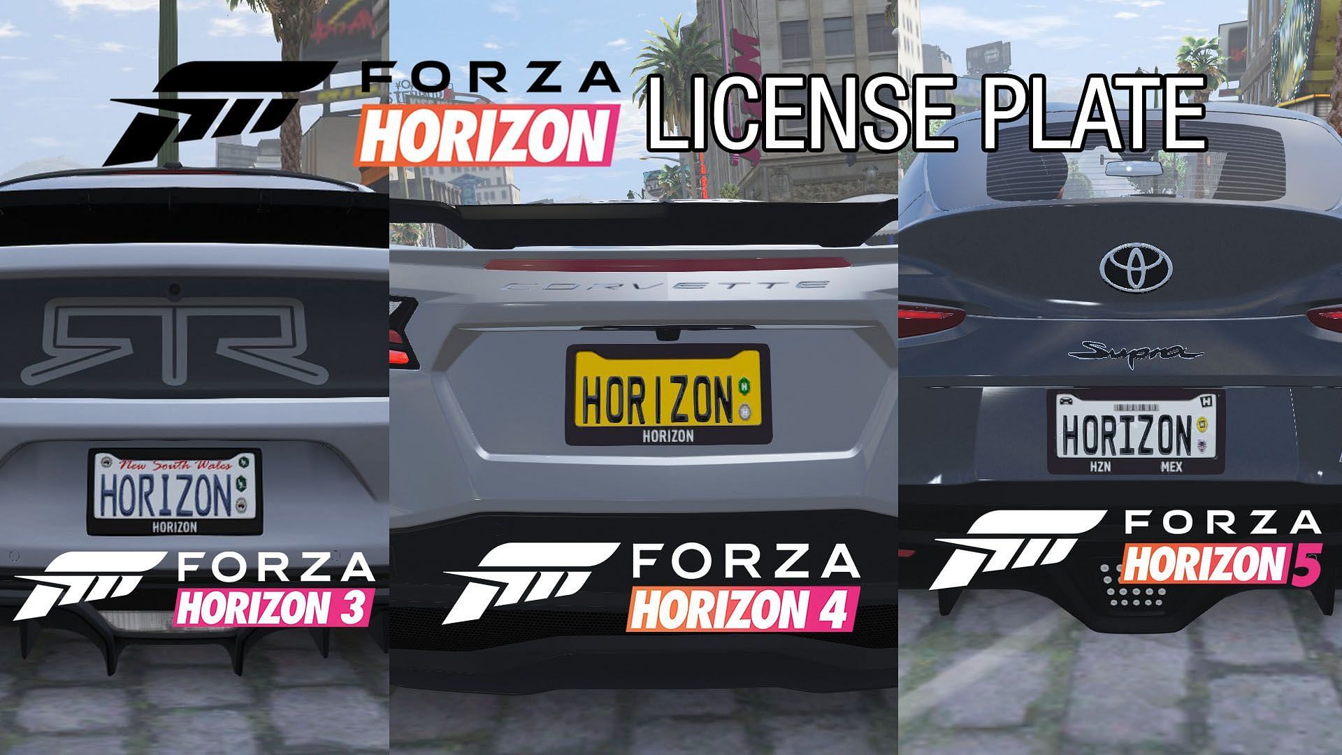 Forza Horizon License Plate mod for GTA 5 (Image via gta5-mods.com)