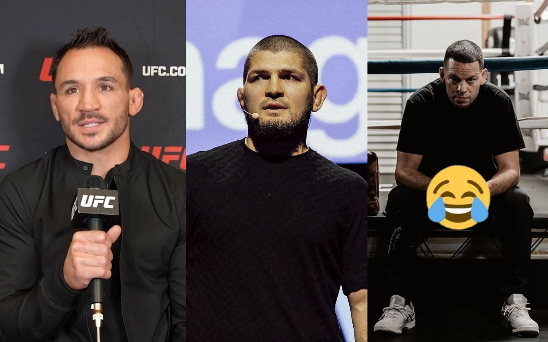 Michael Chandler (left) responds to Nate Diaz