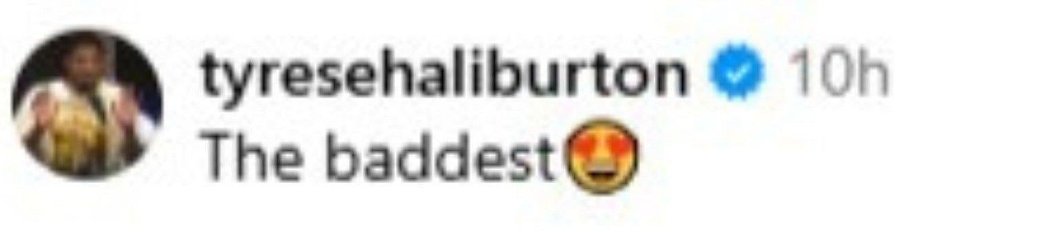 Haliburton&#039;s comment via Instagram.