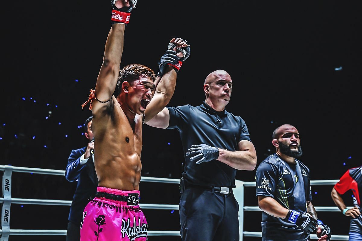 Kulabdam celebrates win over John Lineker | Image credit: ONE Championship