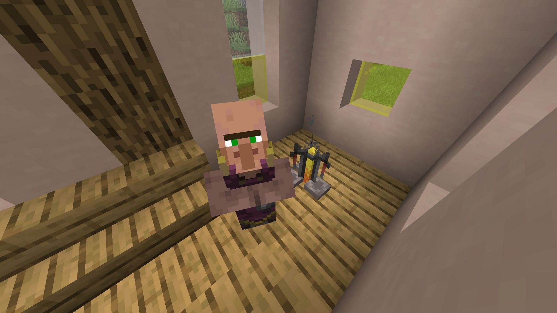 Employing a cleric can be tricky depending on the village generation (Image via Mojang Studios)