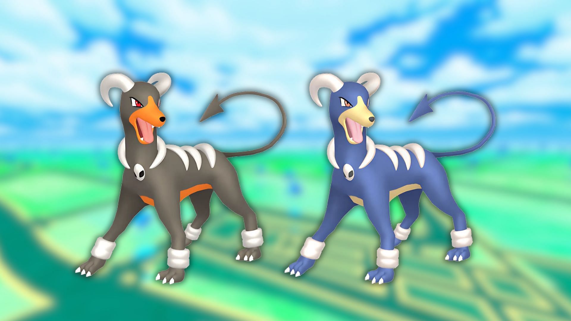 Houndoom and its shiny variant (Image via The Pokemon Company)