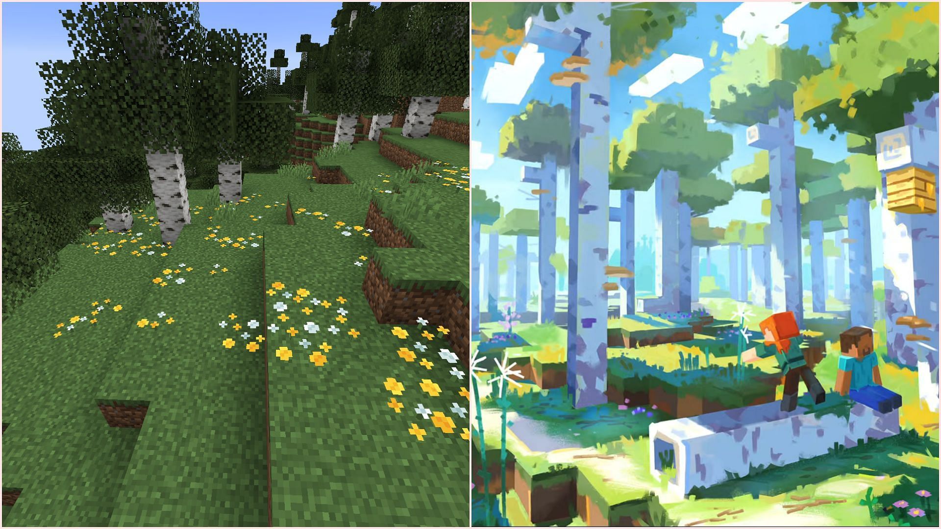 Birch Forest might be finally receiving an overhaul showed by Minecraft back in 2021 (Images via Mojang Studios)