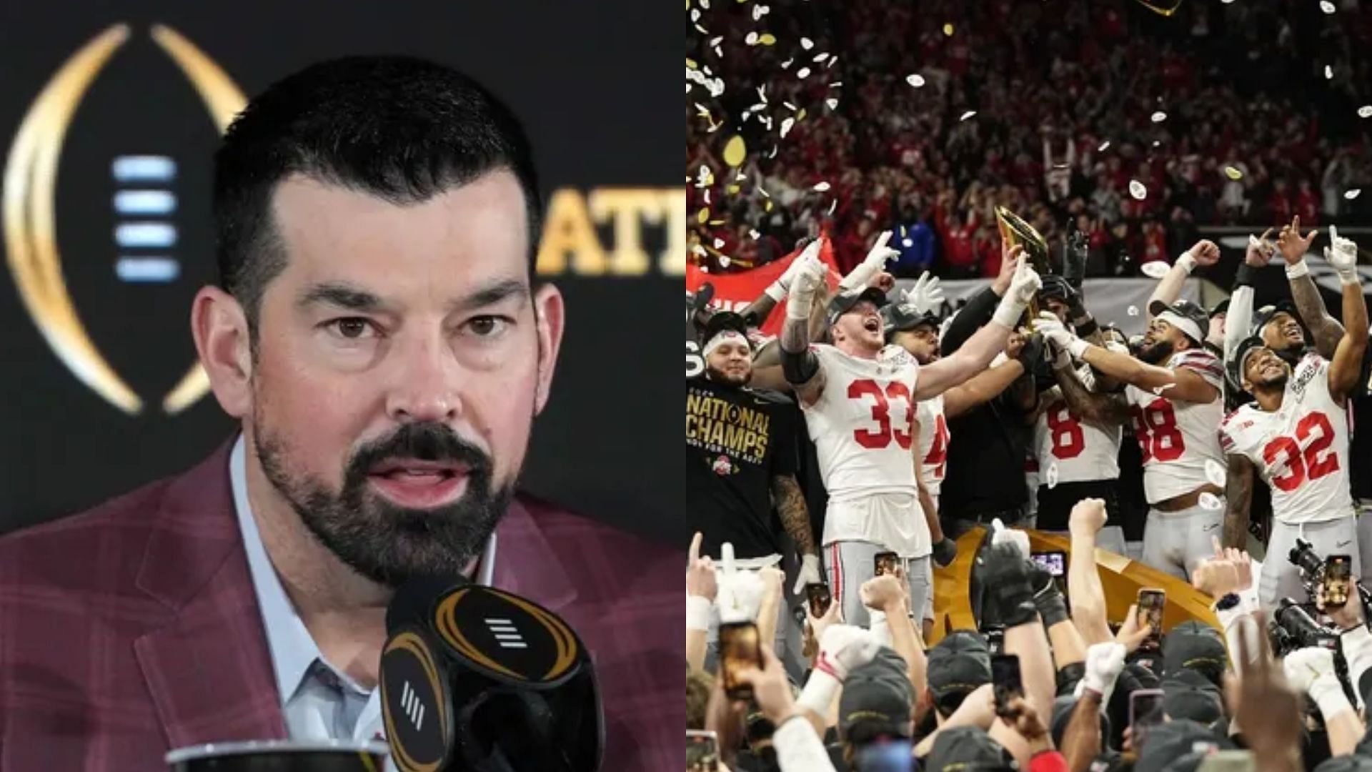 Ohio State coach Ryan Day and the Buckeyes team