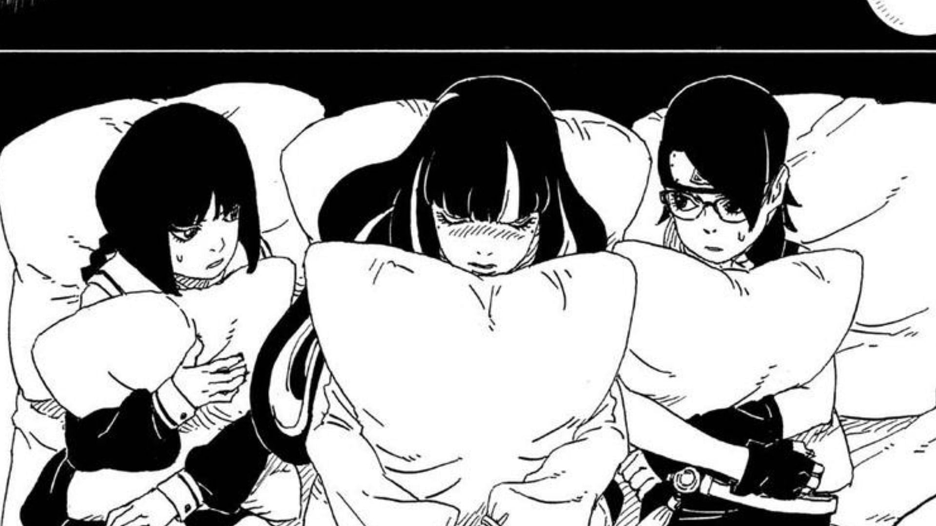 Sumire, Eida, and Sarada as seen in the manga (Image via Shueisha)