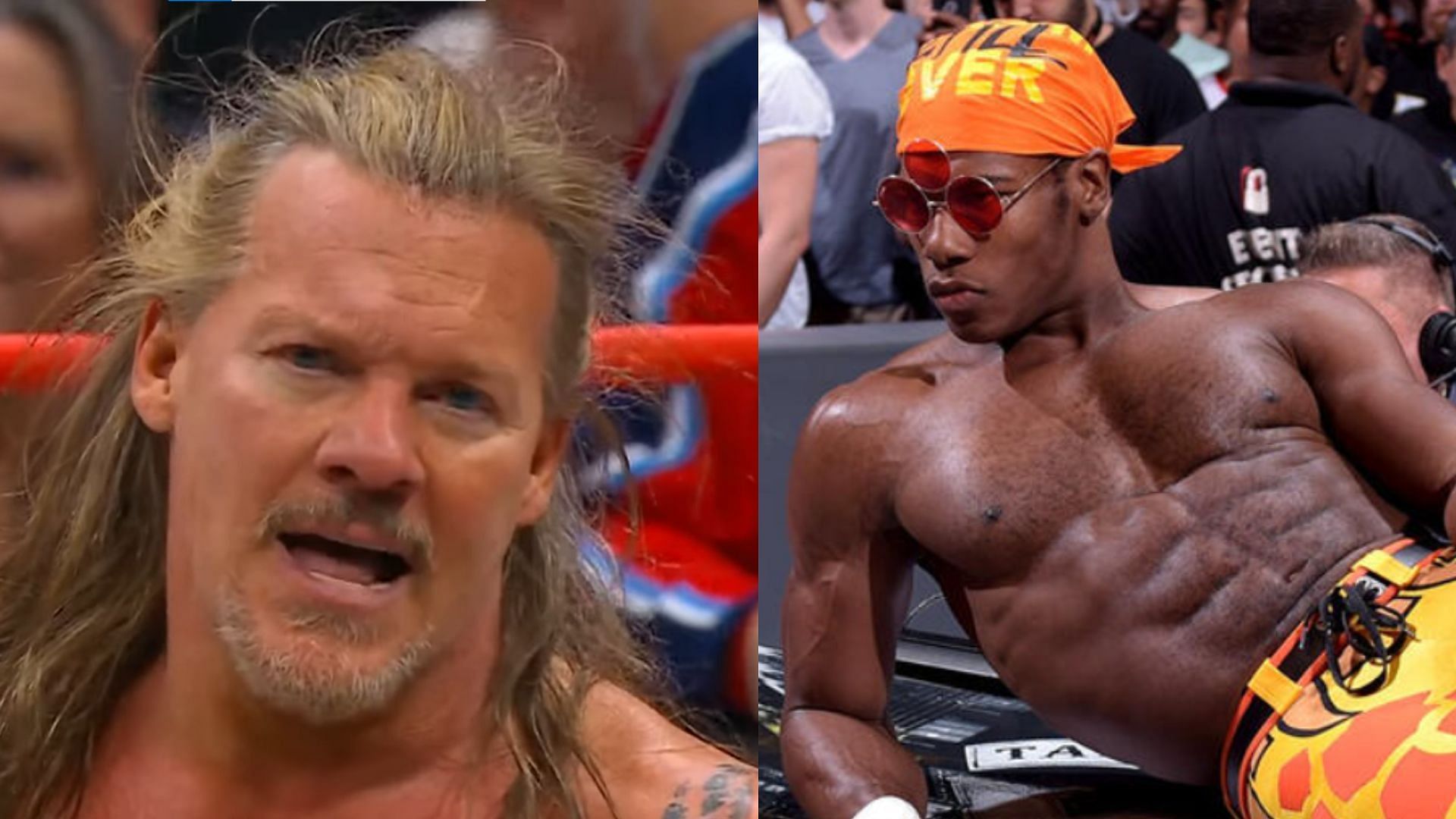 Chris Jericho (Left) and Velveteen Dream (Right) (Image via AEW YouTube and WWE.com) 